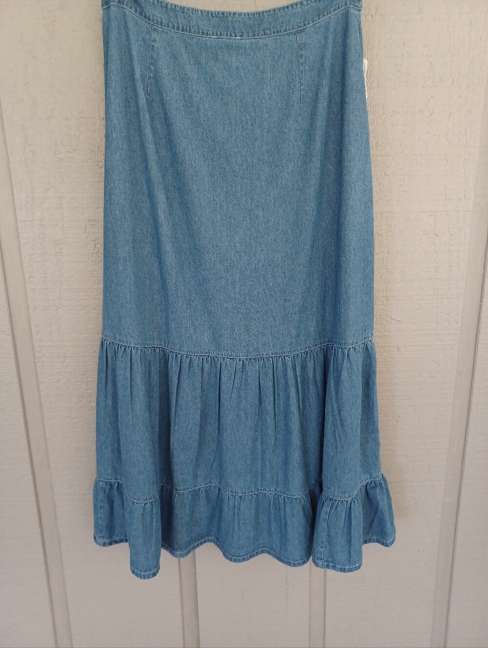 Spell Bombshell Patchwork Maxi Skirt Size XXL Cotton High Rise Boho Chambray - Picture 7 of 12